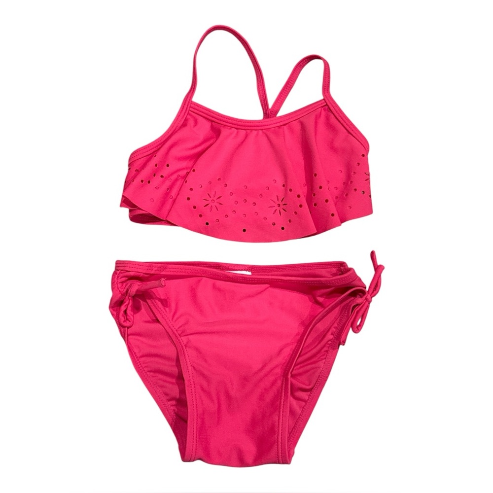 NWOT Old Navy Toddler Girls' Pink Halter‎ Ruffle-Top Bikini Swim Set, Size 2T